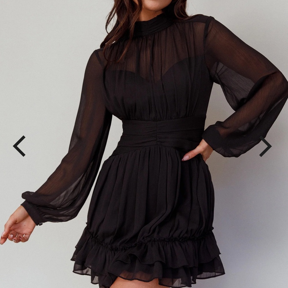 Selfie Leslie mandalay high neck long sleeve dress